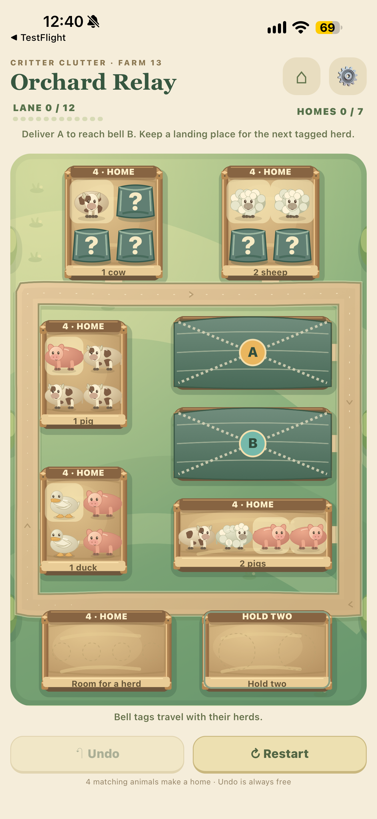 Critter Clutter submitted iPhone build: Orchard Relay farm puzzle